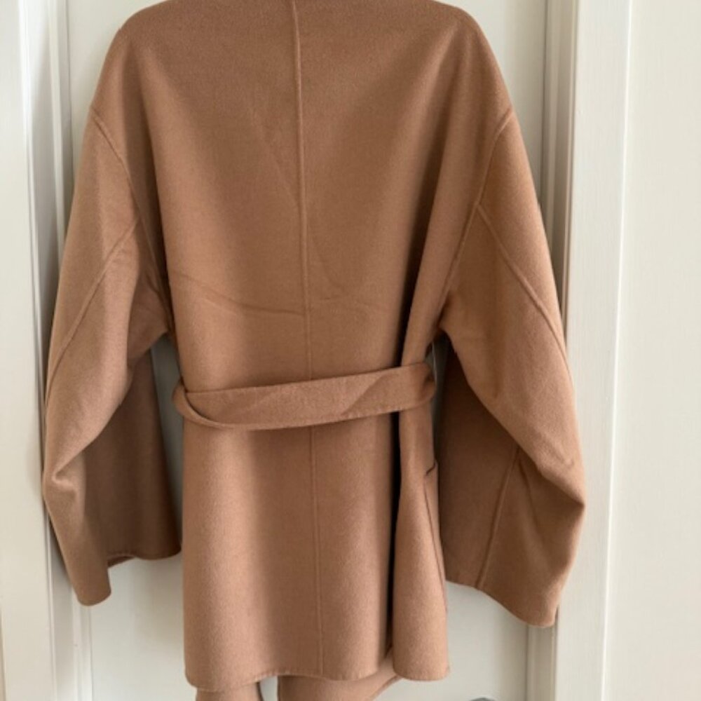 LAMARQUE Mekia Belted Double-Face Wool Oversized Wrap Coat - Picture 13 of 16